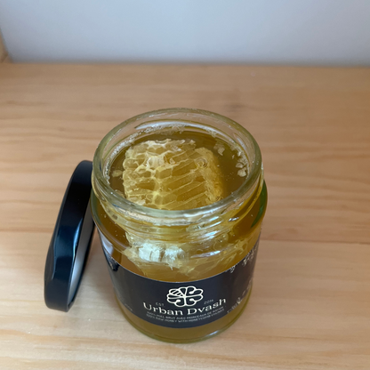 100% miel brut avec morceaux de nid d'abeilles (250g)