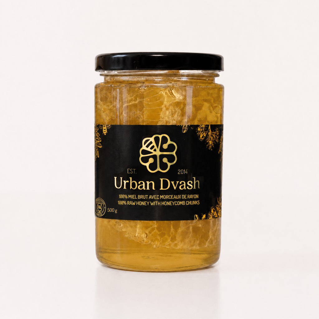 Raw Honey with Honeycomb Chunks – 500 g